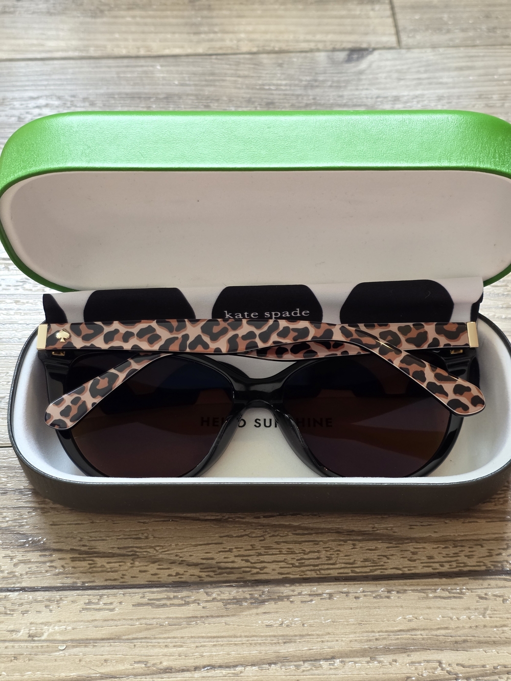 Kate Spade Leopard Print Cat Eye Sunglasses - Tan/Brown - Picture 4 of 5